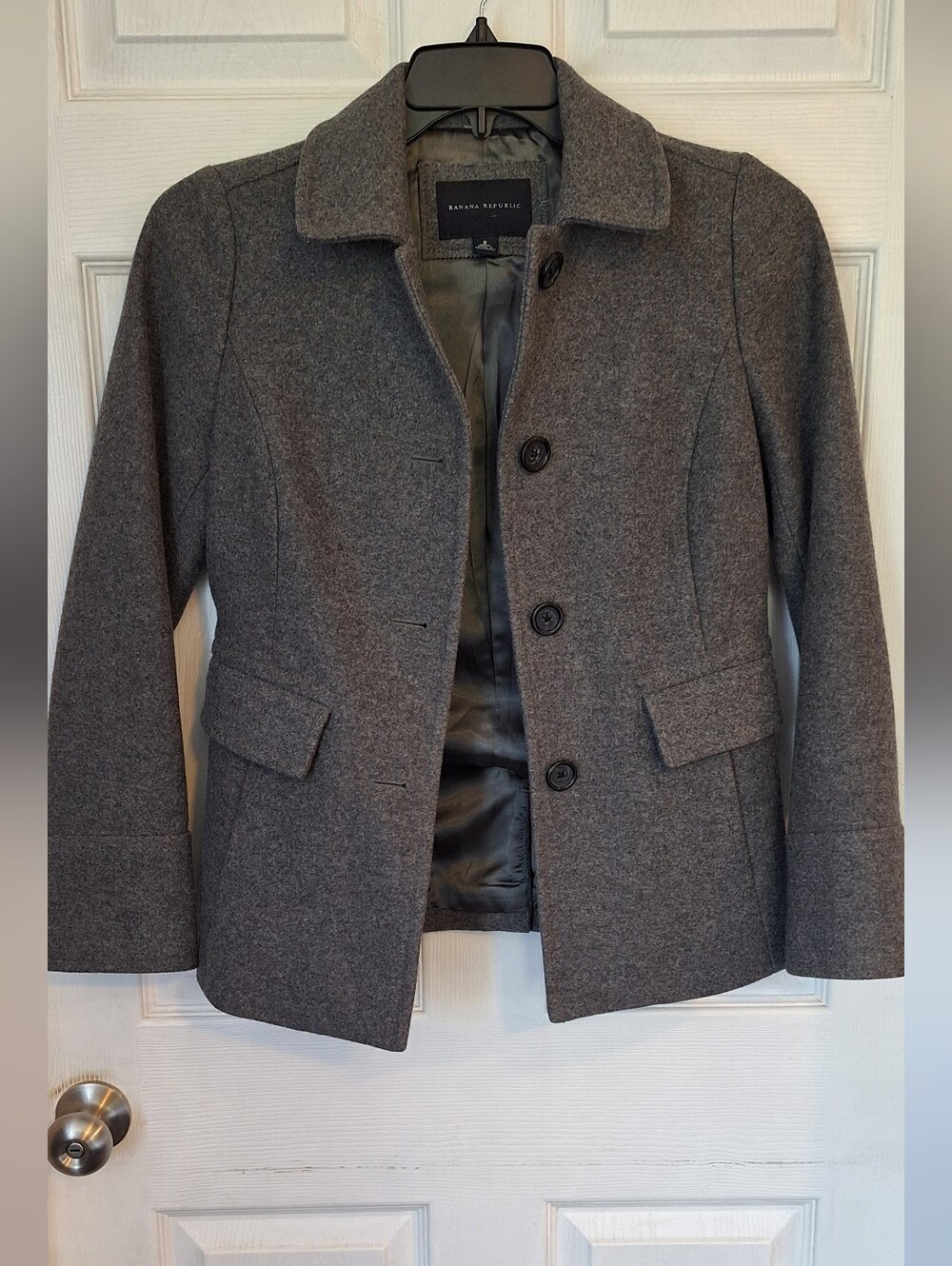 Banana Republic Gray Tailored Button Front Jacket Blazer Size Small